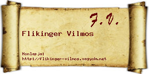 Flikinger Vilmos névjegykártya